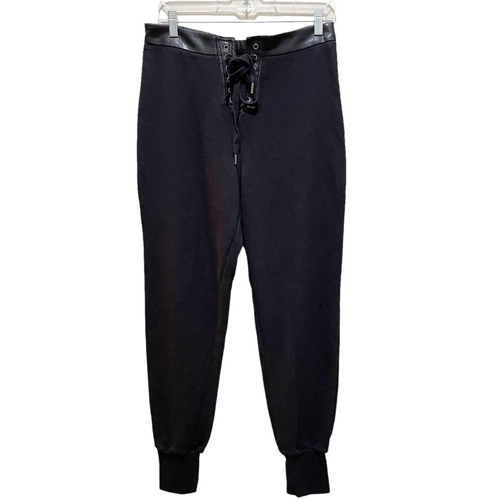 Romeo & Juliet Couture Lace Up Jogger Pants Black High Rise Women’s Size Large